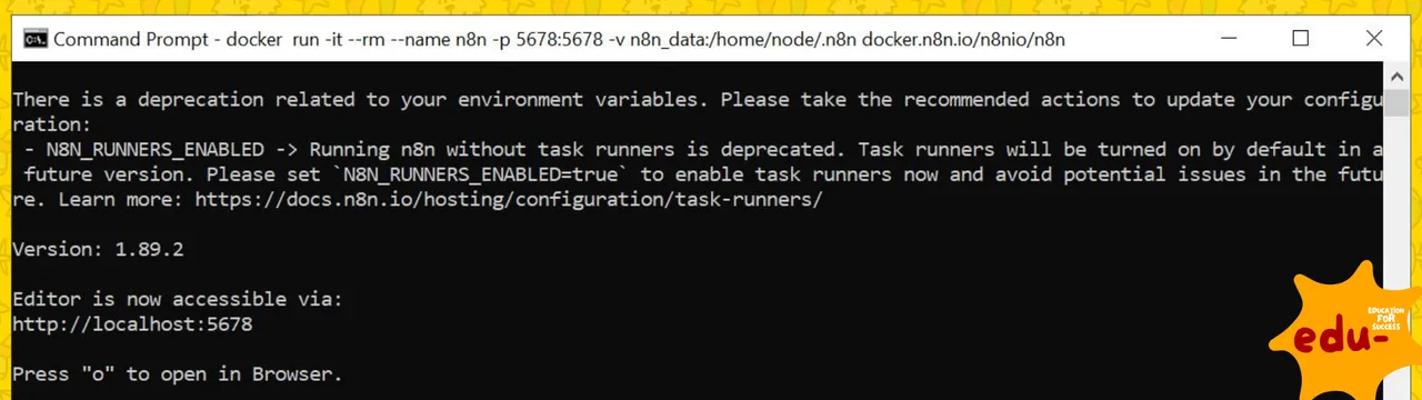 docker run -it --rm --name n8n -p 5678:5678 -v n8n_data:/home/node/.n8n docker.n8n.io/n8nio/n8n