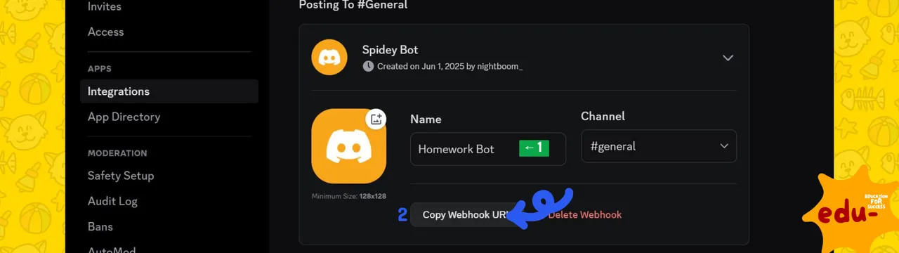 Screen of Discord Webhook